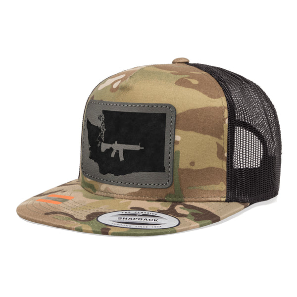 Keep Washington Tactical Leather Patch Tactical Arid Trucker Hat Snapback