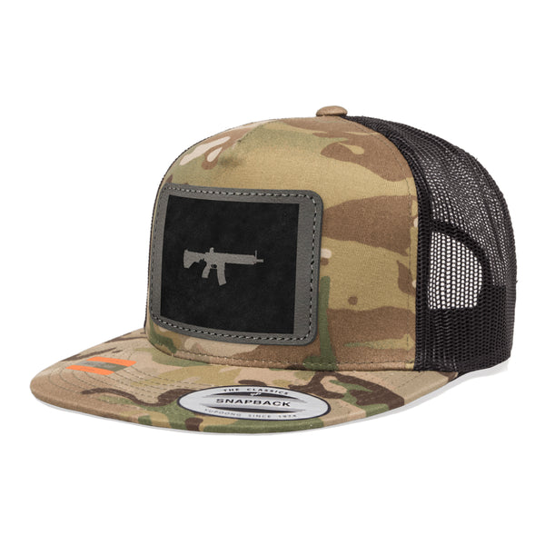 Keep Wyoming Tactical Leather Patch Tactical Arid Trucker Hat Snapback