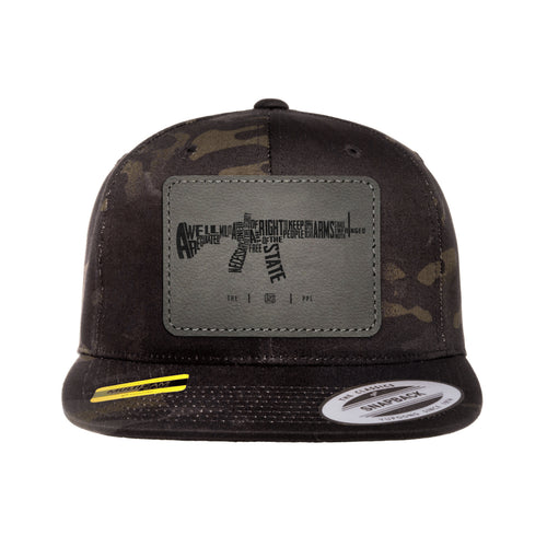 AR-15's Are Protected By The 2A Leather Patch Black MultiCam Snapback