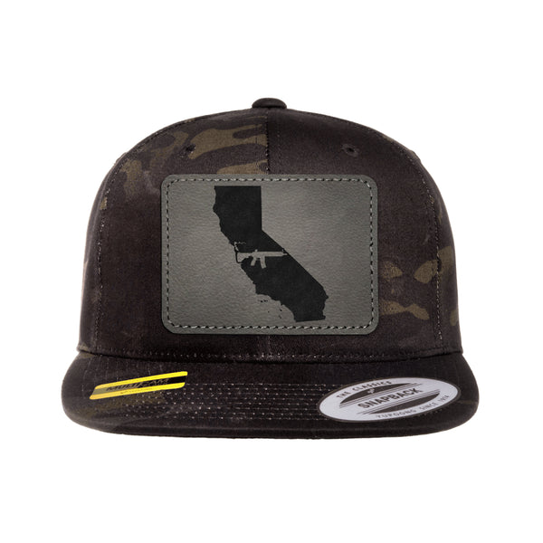 Keep California Tactical Leather Patch Black Multicam Snapback