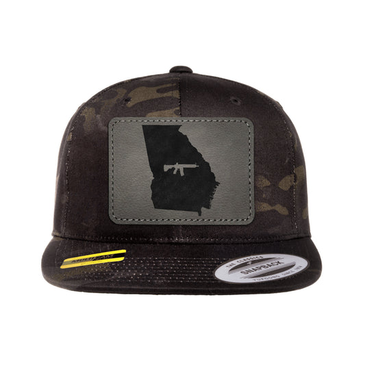 Keep Georgia Tactical Leather Patch Black Multicam Snapback