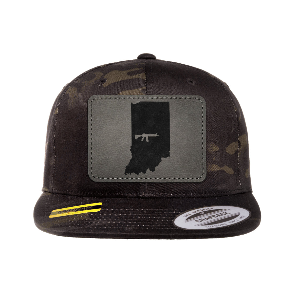 Keep Indiana Tactical Leather Patch Black Multicam Snapback