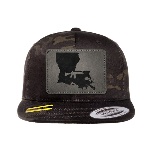 Keep Louisiana Tactical Leather Patch Black Multicam Snapback