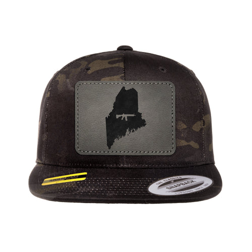 Keep Maine Tactical Leather Patch Black Multicam Snapback