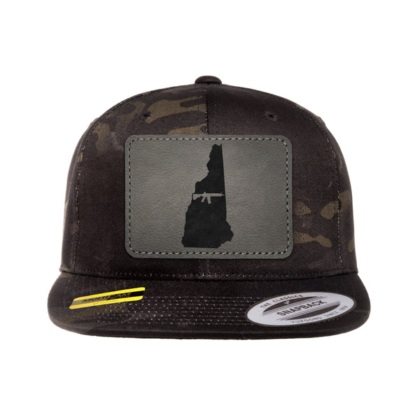 Keep New Hampshire Tactical Leather Patch Black Multicam Snapback