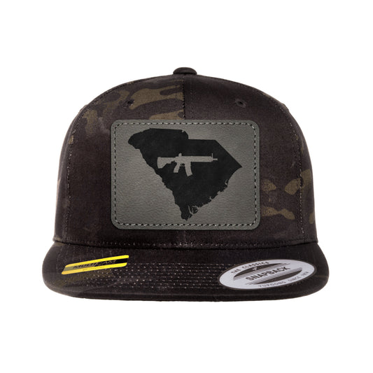 Keep South Carolina Tactical Leather Patch Black Multicam Snapback