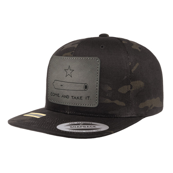 Come And Take It Leather Patch Black MultiCam Snapback