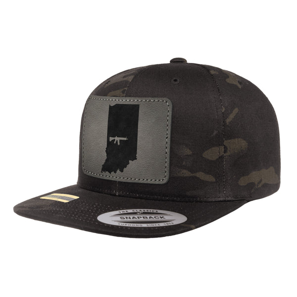 Keep Indiana Tactical Leather Patch Black Multicam Snapback