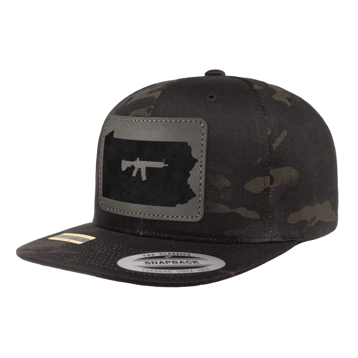 Keep Pennsylvania Tactical Leather Patch Black Multicam Snapback