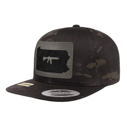 Keep Pennsylvania Tactical Leather Patch Black Multicam Snapback