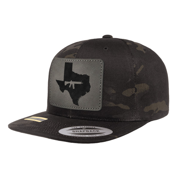 Keep Texas Tactical Leather Patch Black Multicam Snapback