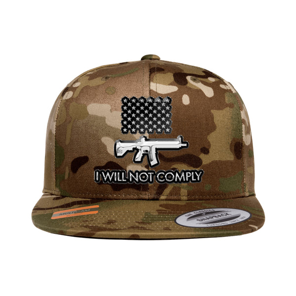 I Will Not Comply 3D Chrome Arid MultiCam Snapback