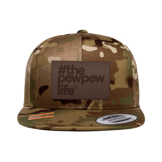 #ThePewPewLife Leather Patch Arid MultiCam Snapback