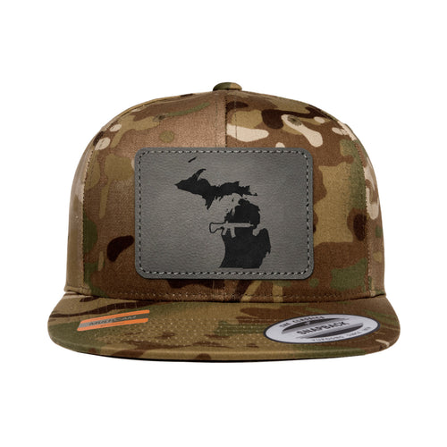 Keep Michigan Tactical Leather Patch Tactical Arid Snapback