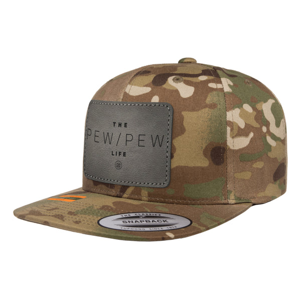 The Pew/Pew Life Leather Patch Tactical Arid Snapback