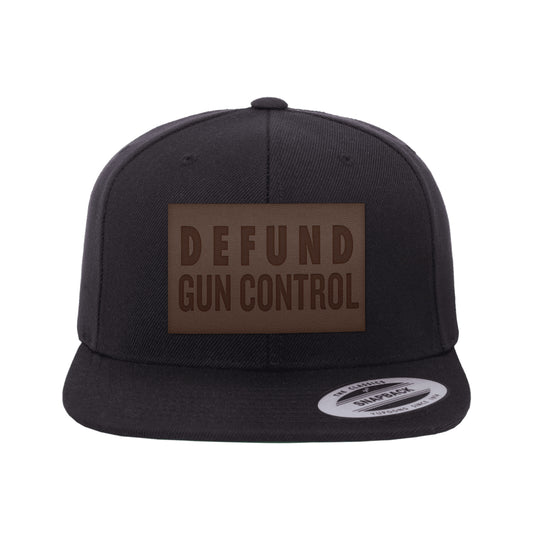 Defund Gun Control Leather Patch Snapback