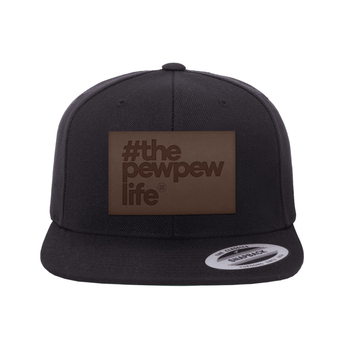 #ThePewPewLife Leather Patch Snapback