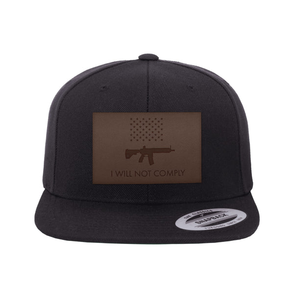 I Will Not Comply Leather Patch Snapback