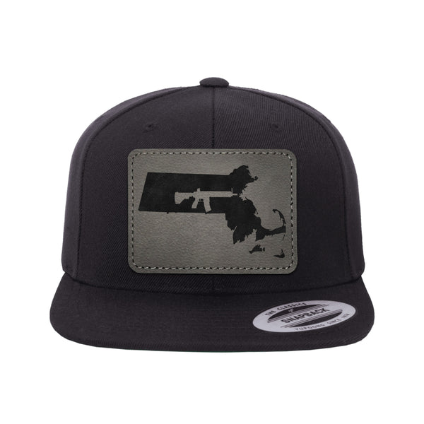 Keep Massachusetts Tactical Leather Patch Hat Snapback