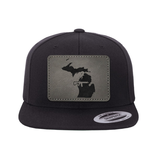 Keep Michigan Tactical Leather Patch Hat Snapback