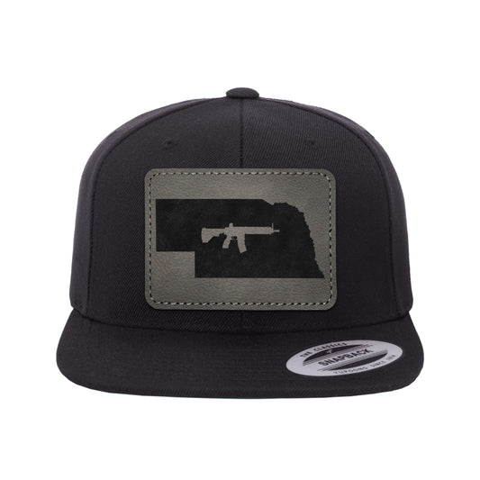 Keep Nebraska Tactical Leather Patch Hat Snapback