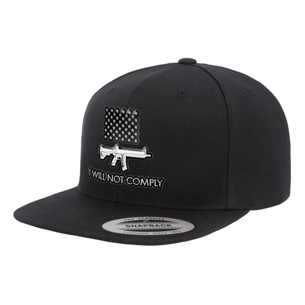 I Will Not Comply 3D Chrome Snapback