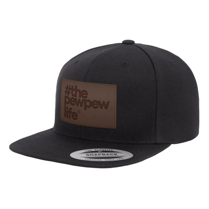 #ThePewPewLife Leather Patch Snapback
