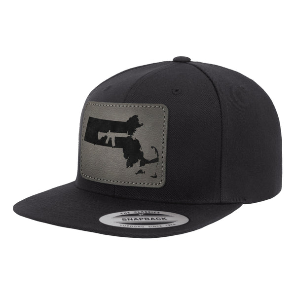 Keep Massachusetts Tactical Leather Patch Hat Snapback