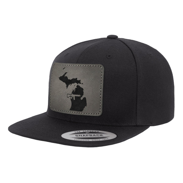 Keep Michigan Tactical Leather Patch Hat Snapback