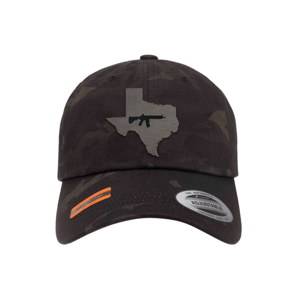 Keep Texas Tactical Leather Patch Dad Hat Black Multicam