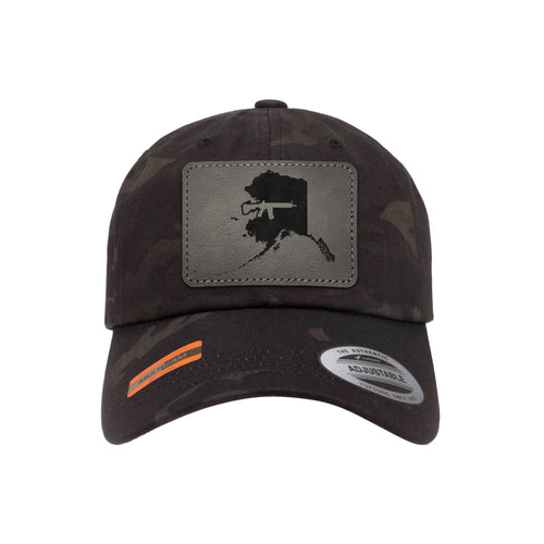 Keep Alaska Tactical Leather Patch Black Multicam Dad Hat