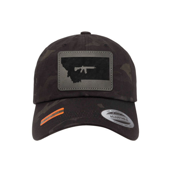 Keep Montana Tactical Leather Patch Black Multicam Dad Hat