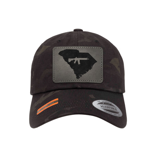 Keep South Carolina Tactical Leather Patch Black Multicam Dad Hat