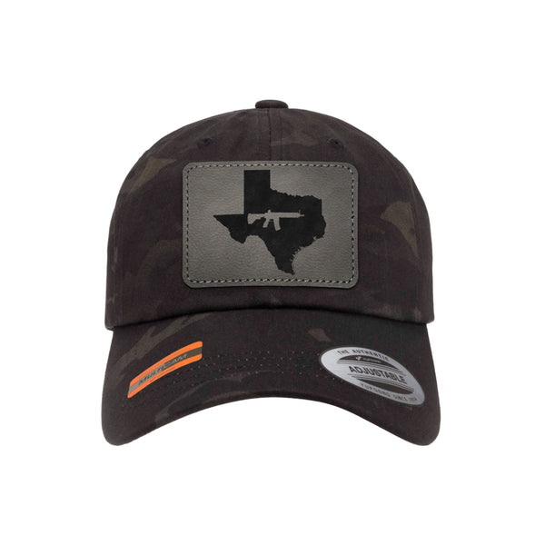 Keep Texas Tactical Leather Patch Black Multicam Dad Hat