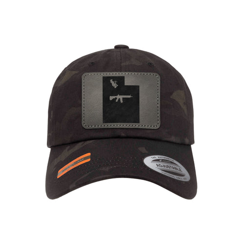 Keep Utah Tactical Leather Patch Black Multicam Dad Hat