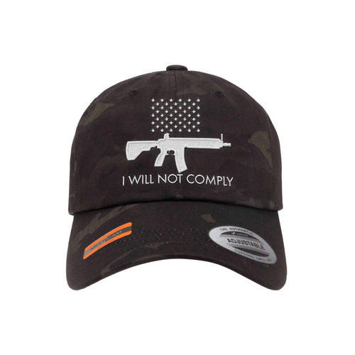 I Will NOT Comply Dad Hat Tactical Black MultiCam