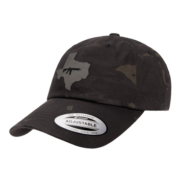 Keep Texas Tactical Leather Patch Dad Hat Black Multicam