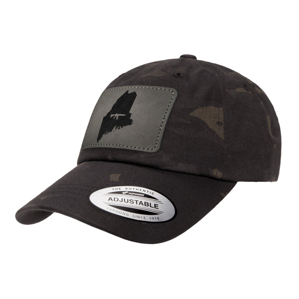Keep Maine Tactical Leather Patch Black Multicam Dad Hat