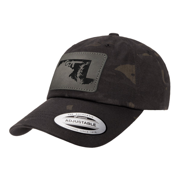 Keep Maryland Tactical Leather Patch Black Multicam Dad Hat