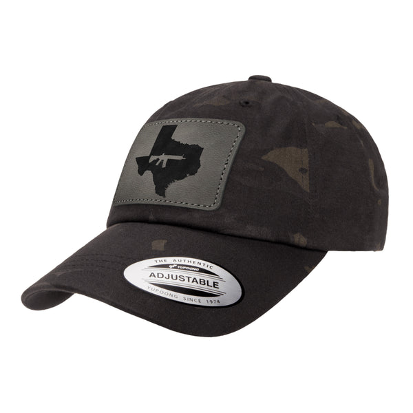 Keep Texas Tactical Leather Patch Black Multicam Dad Hat