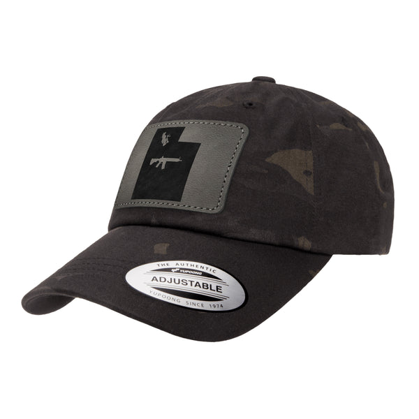 Keep Utah Tactical Leather Patch Black Multicam Dad Hat