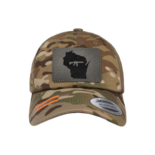 Keep Wisconsin Tactical Leather Patch Dad Hat Tactical Arid