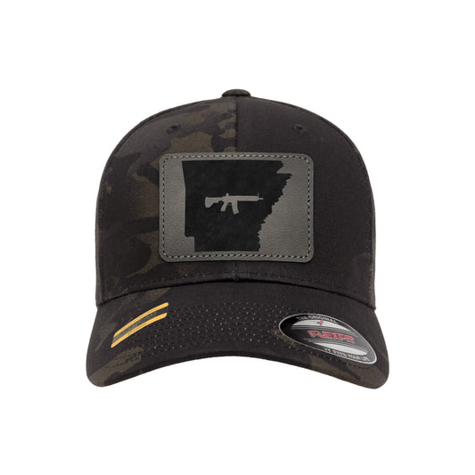 Keep Arkansas Tactical Leather Patch Black Multicam Hat Flexfit