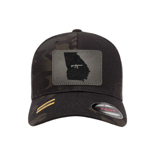 Keep Georgia Tactical Leather Patch Black Multicam Hat Flexfit