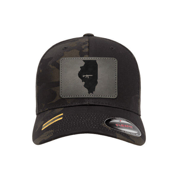 Keep Illinois Tactical Leather Patch Black Multicam Hat Flexfit