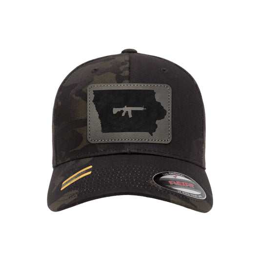 Keep Iowa Tactical Leather Patch Black Multicam Hat Flexfit