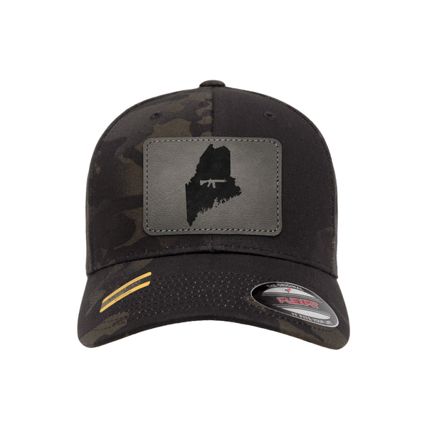 Keep Maine Tactical Leather Patch Black Multicam Hat Flexfit