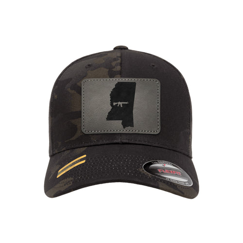 Keep Mississippi Tactical Leather Patch Black Multicam Hat Flexfit