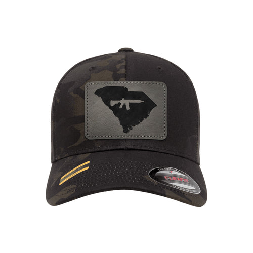 Keep South Carolina Tactical Leather Patch Black Multicam Hat Flexfit