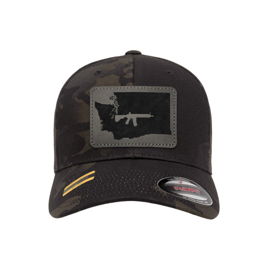 Keep Washington Tactical Leather Patch Black Multicam Hat Flexfit